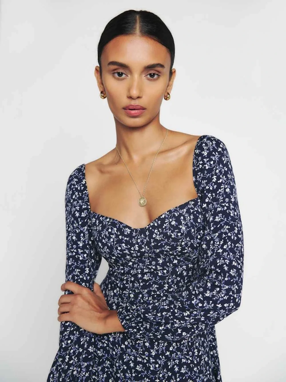 Reformation Mochi Floral-print Mini Dress In‎ Twilight Size 8
